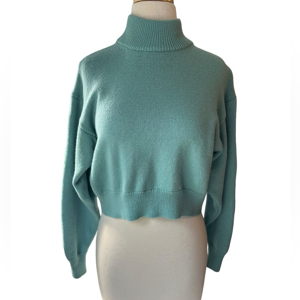 Wilfred Aquamarine cropped Turtleneck Sweater
